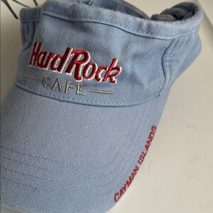 Hard Rock Cafe Cayman Islands Souvenir light blue visor with red logo